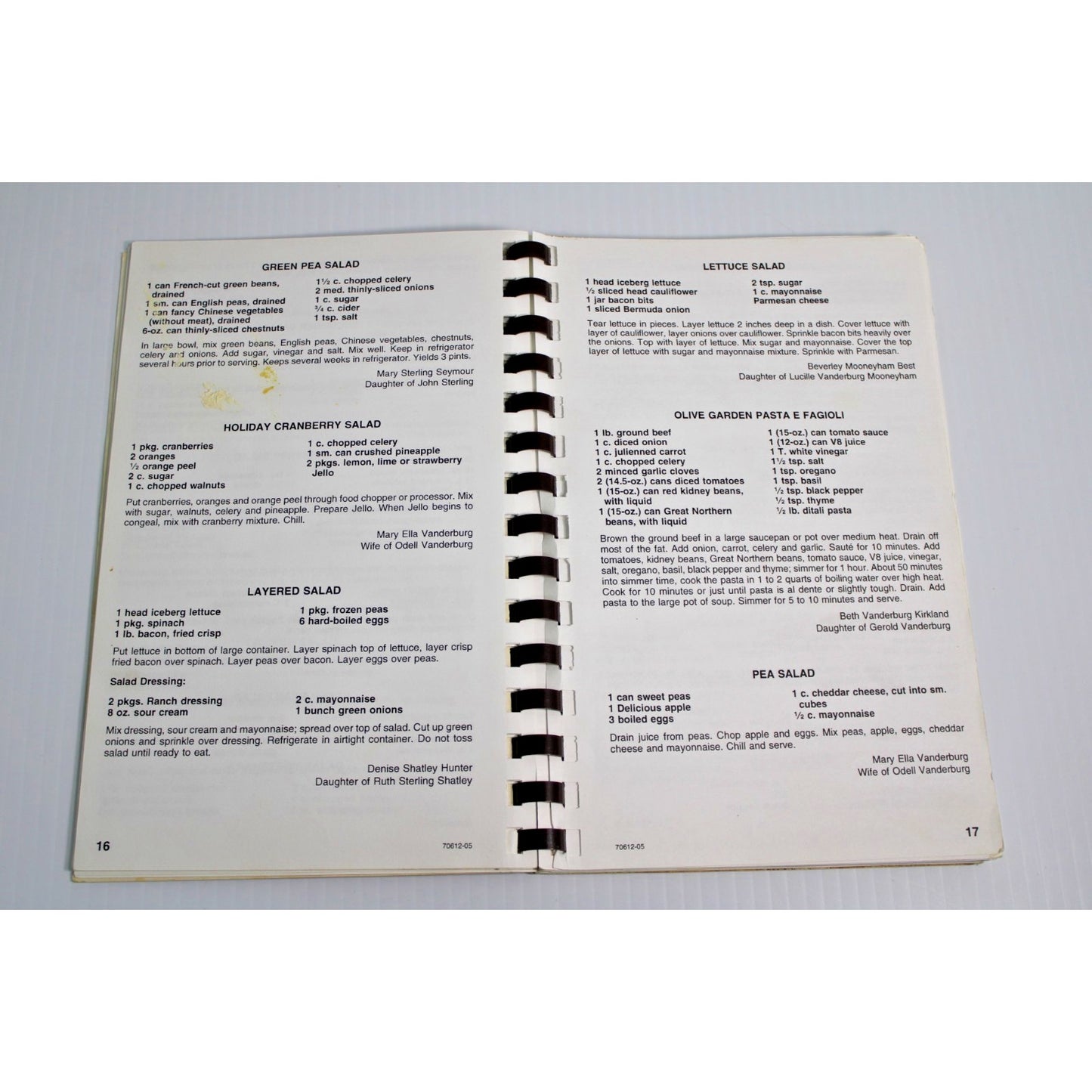Vintage 2006 Thomas E Sterling Family Cookbook Oklahoma OK Genealogy Spiralbound