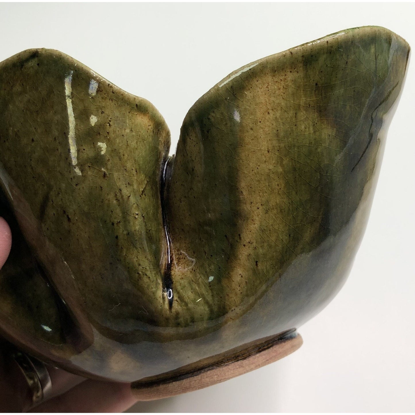 1996 E. B. Patterson Studio Crafted HANDKERCHIEF BOWL Vase Signed Glazed