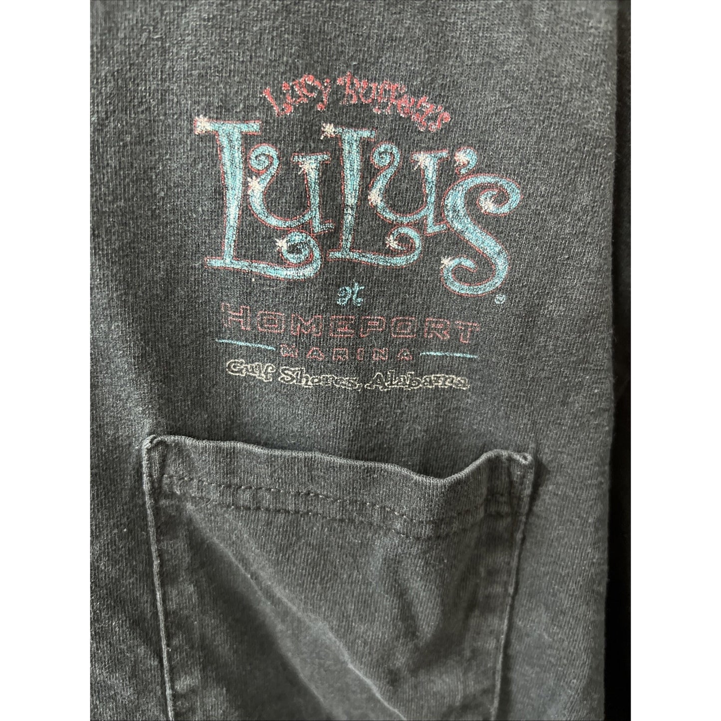 LuLu's Lucy Buffett T-Shirt Adult Size Extra Large XL Gulf Shores Alabama Marina