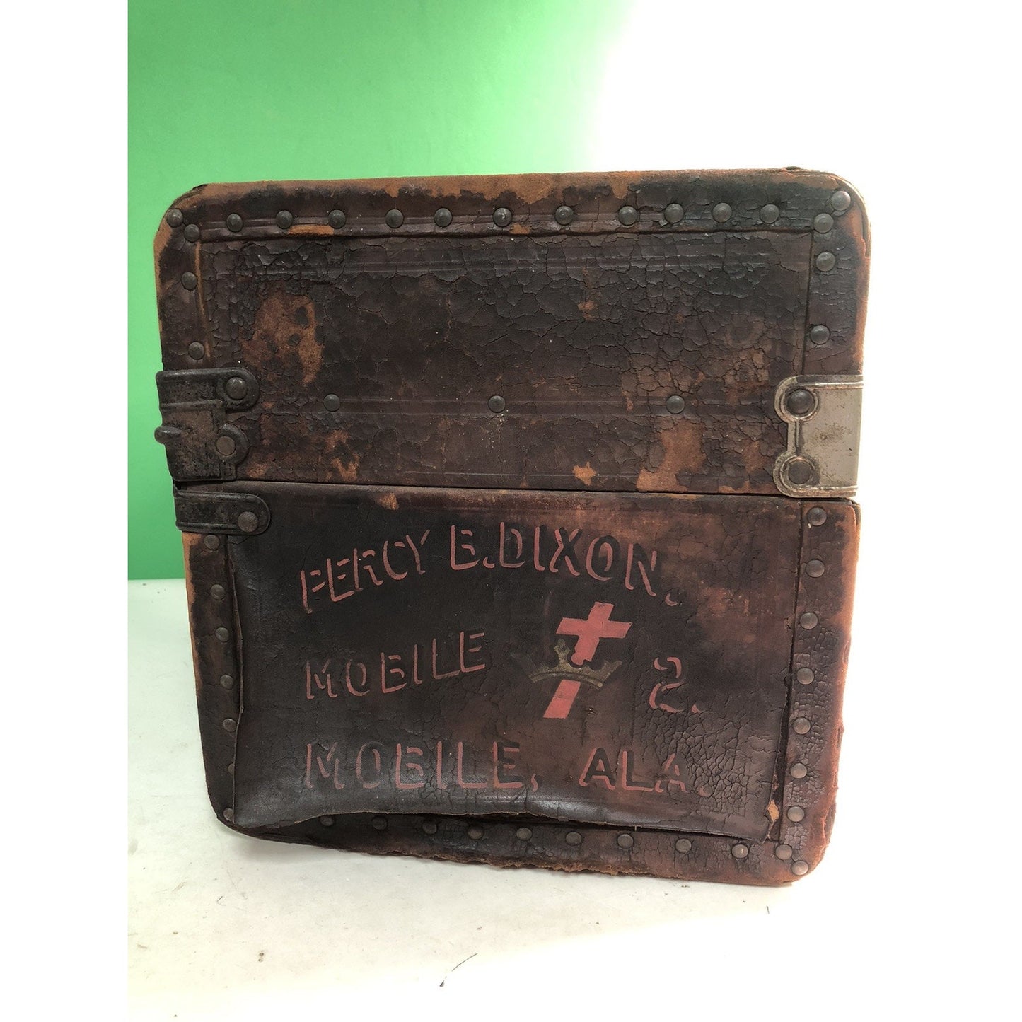 Circa 1800’s Trunk Knights Templar Masons Mobile Alabama ALA AL Percy B. Dixon