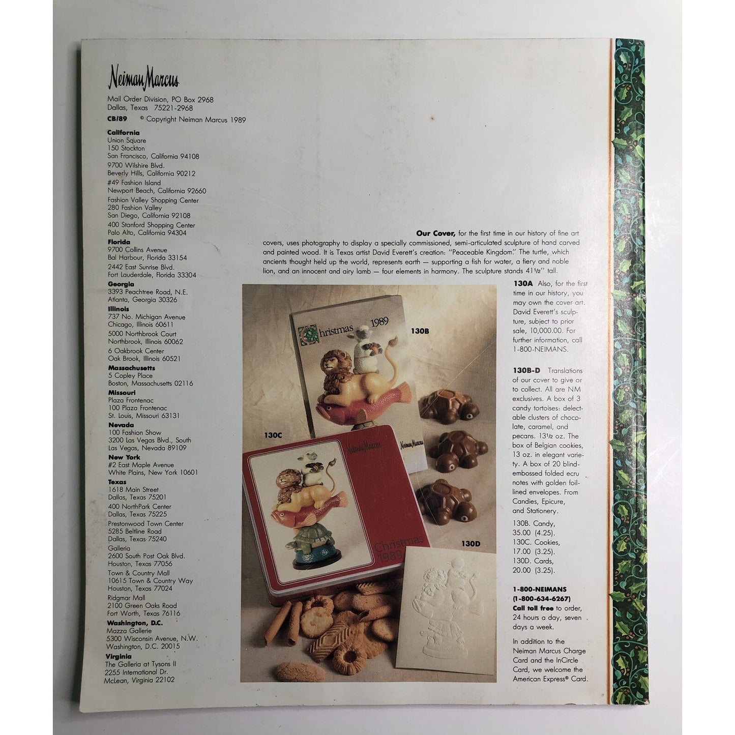 1989 Neiman Marcus Christmas Book Catalog Vintage Cover Art By David Everett