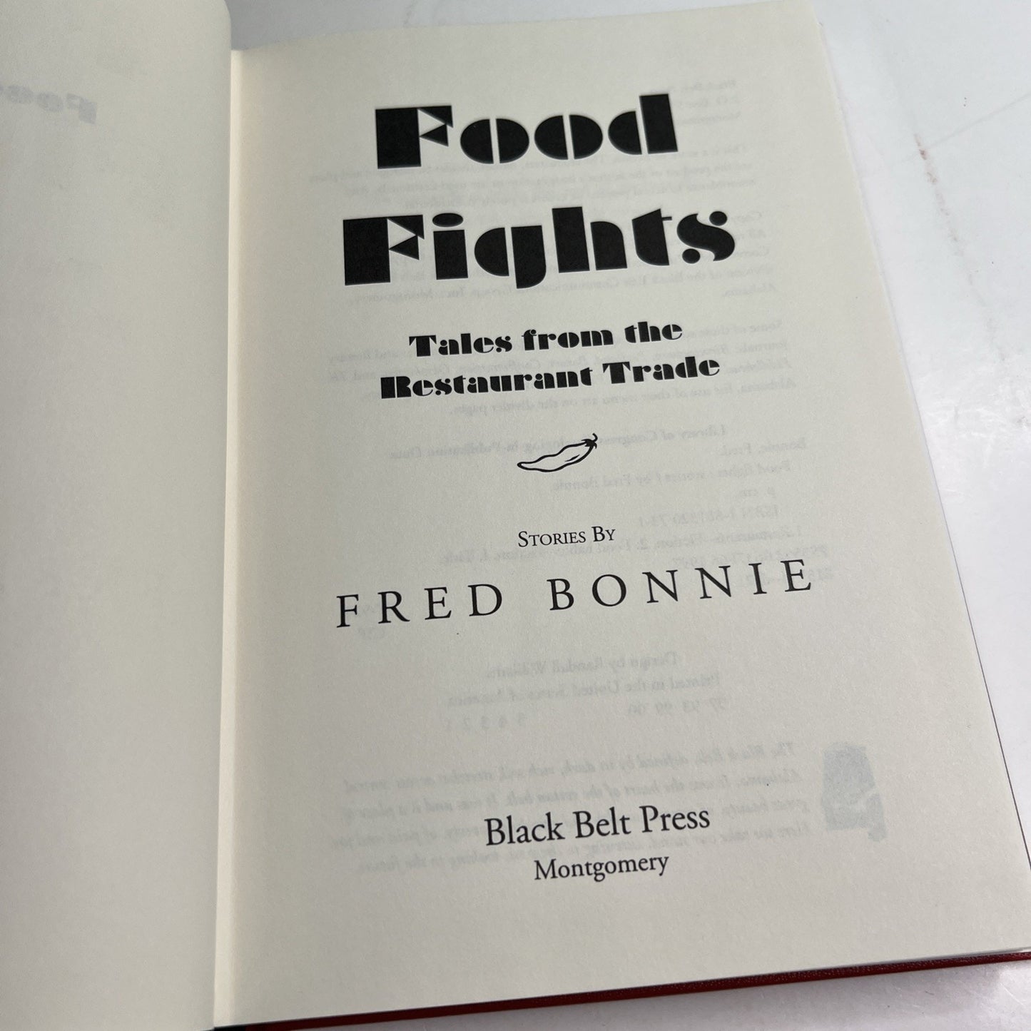 Food Fights: Tales from the Restaurant Trade by Fred Bonnie SIGNED HC 1997