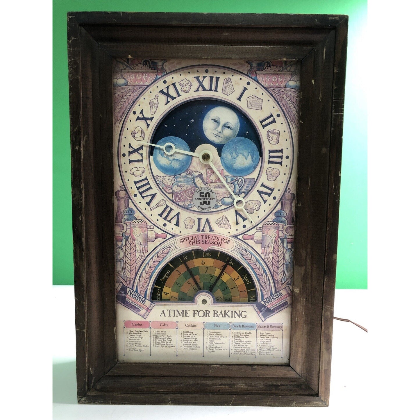 1979 Nestle 50th Anniversary A Time for Baking CLOCK Toll House Cookies WORKS!