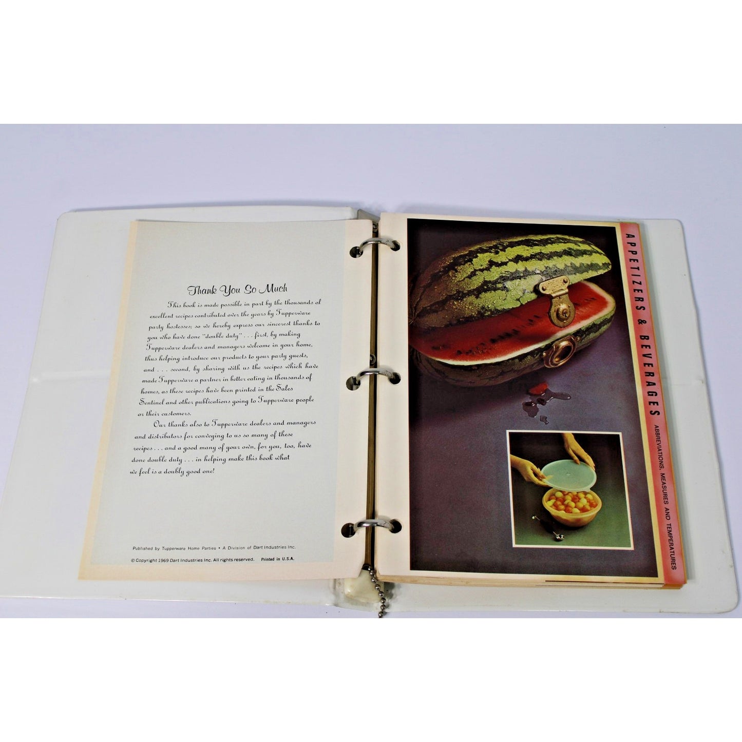 Vintage 1969 Tupperware Four Seasons Cookbook Groovy 60s Recipe Binder