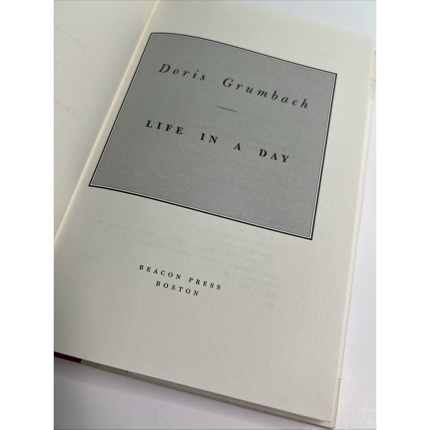 Life in a Day by Doris Grumbach 1996 HC DJ Illustrated