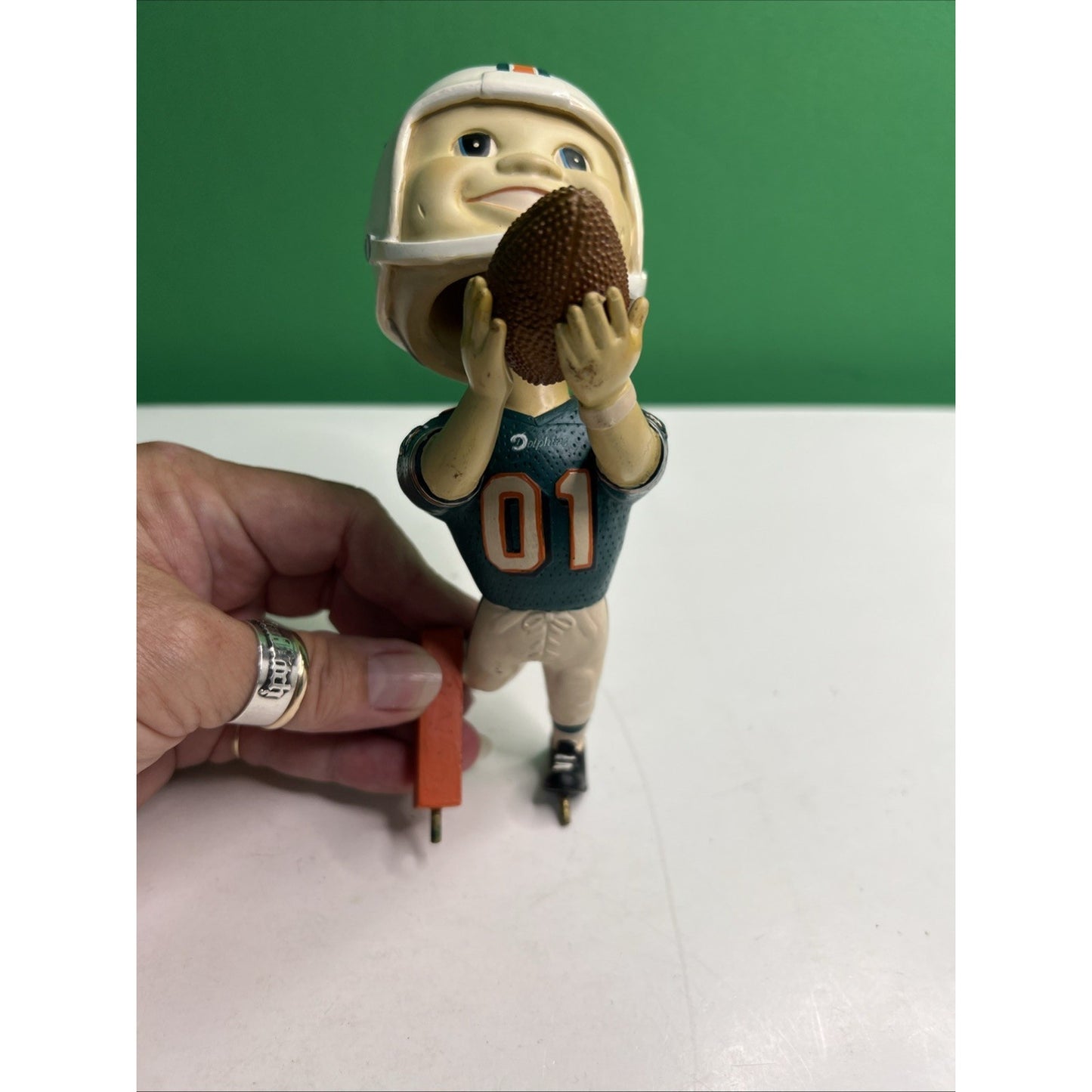 Vintage NFL Miami Dolphins Bobblehead Limited Edition COLLECTIBLE Stand Missing