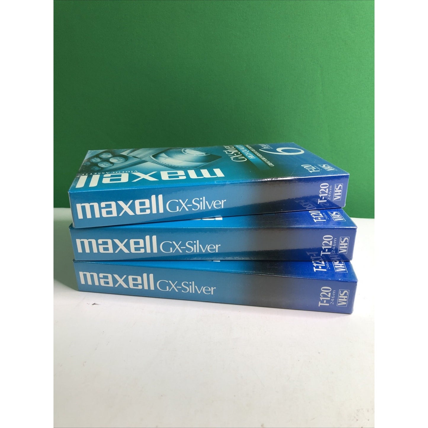 Maxell GX-Silver Blank VHS (Lot of 3) Video Cassette T-120 6 Hour Sealed NEW