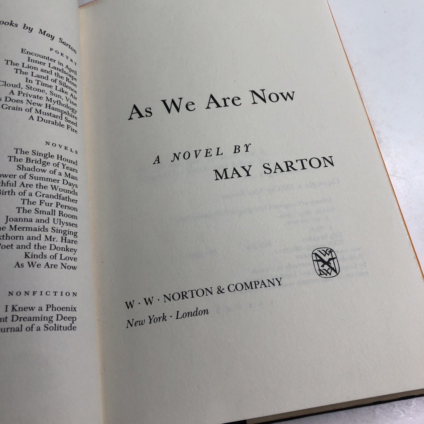 As We Are Now May Sarton Hardcover 1973 1st Edition Old Age Abuse Neglect