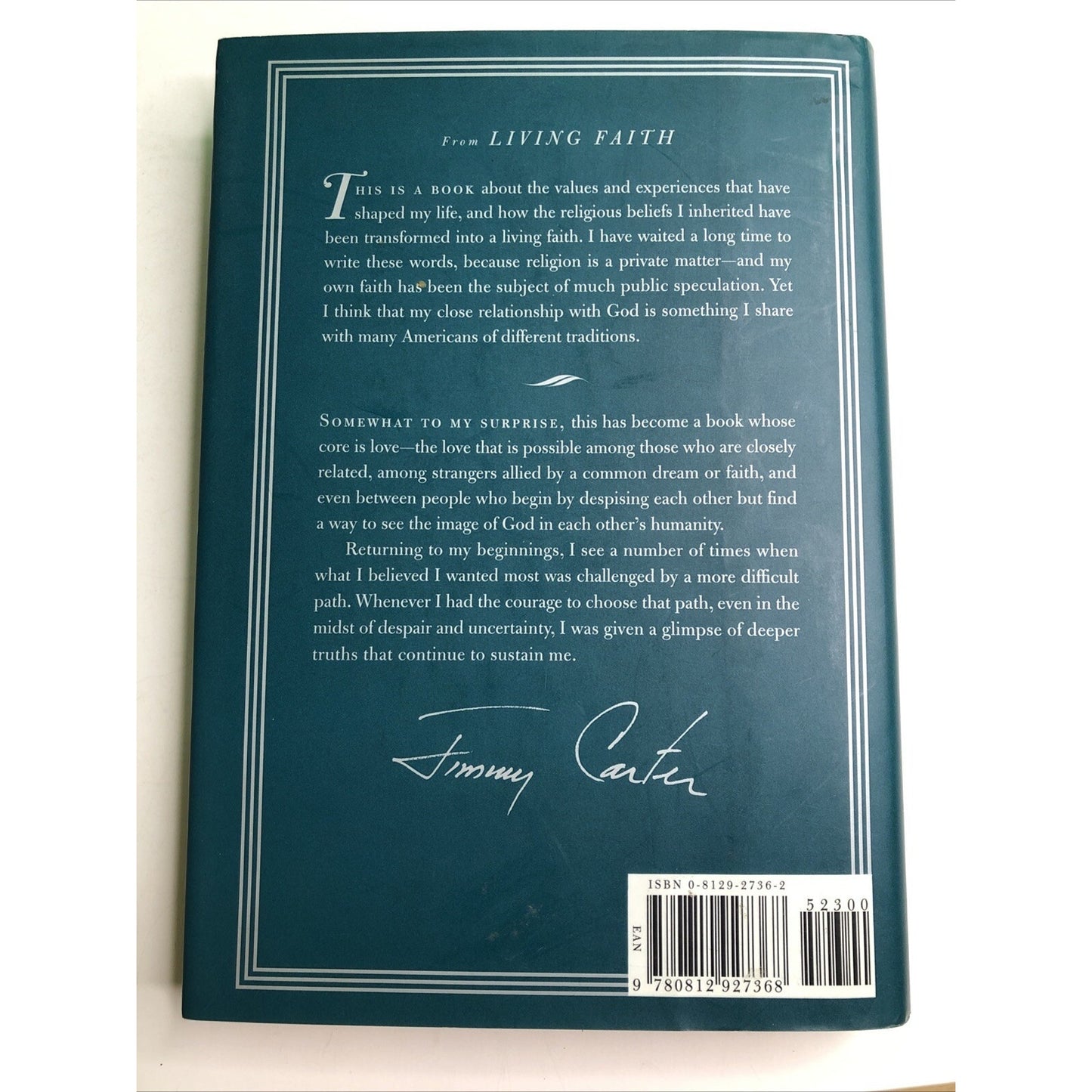 Living Faith by Jimmy Carter 39th President Of The United States HC DJ SIGNED