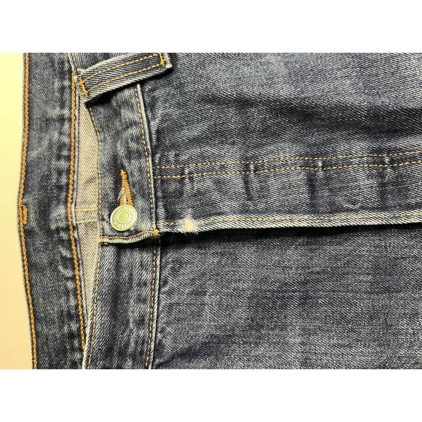 Levis Original 501 Button Fly Straight Leg Blue Denim Jeans Mens 36x34