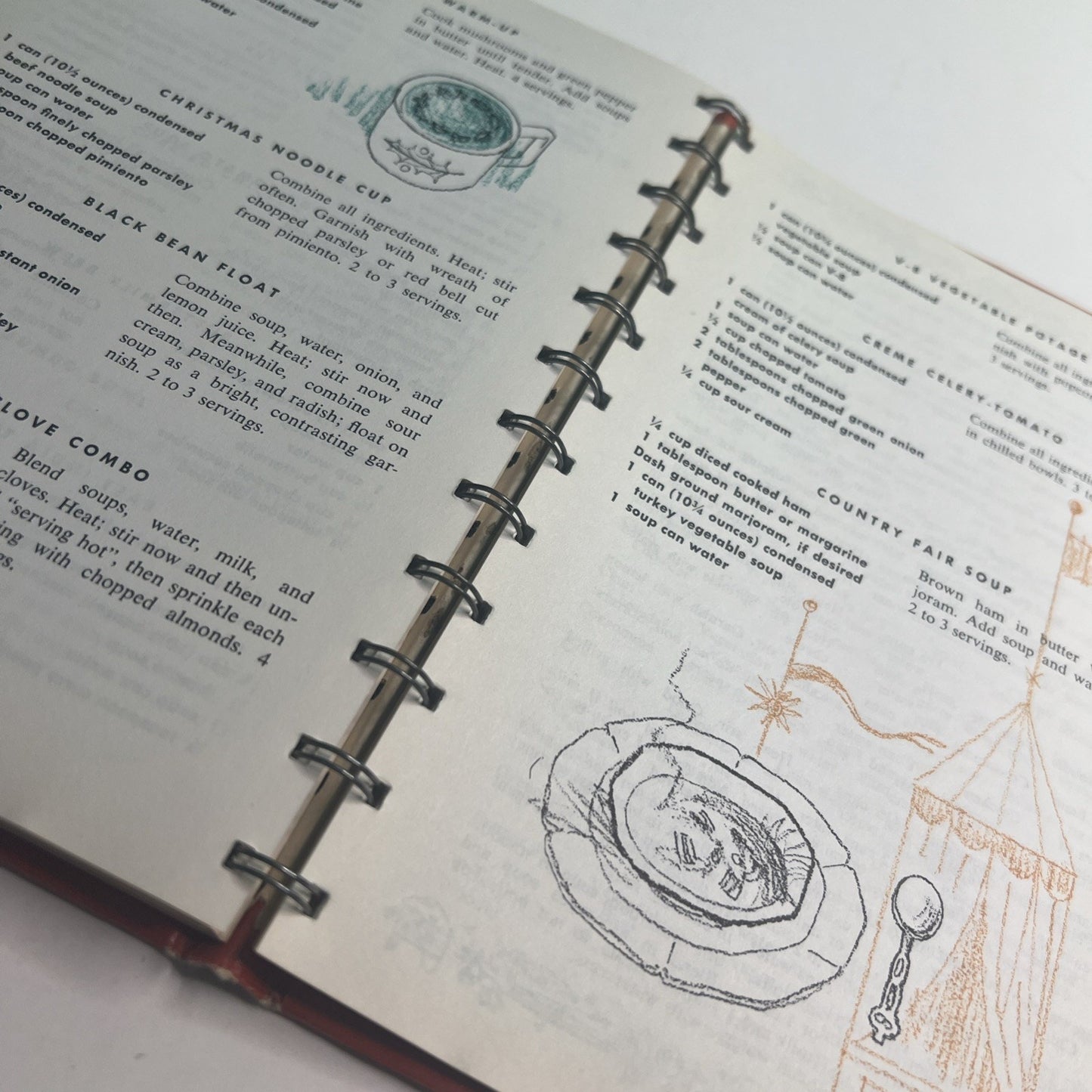 Vintage 1970 Cooking With Soup A Campbell Cookbook Spiral Bound Hardcover