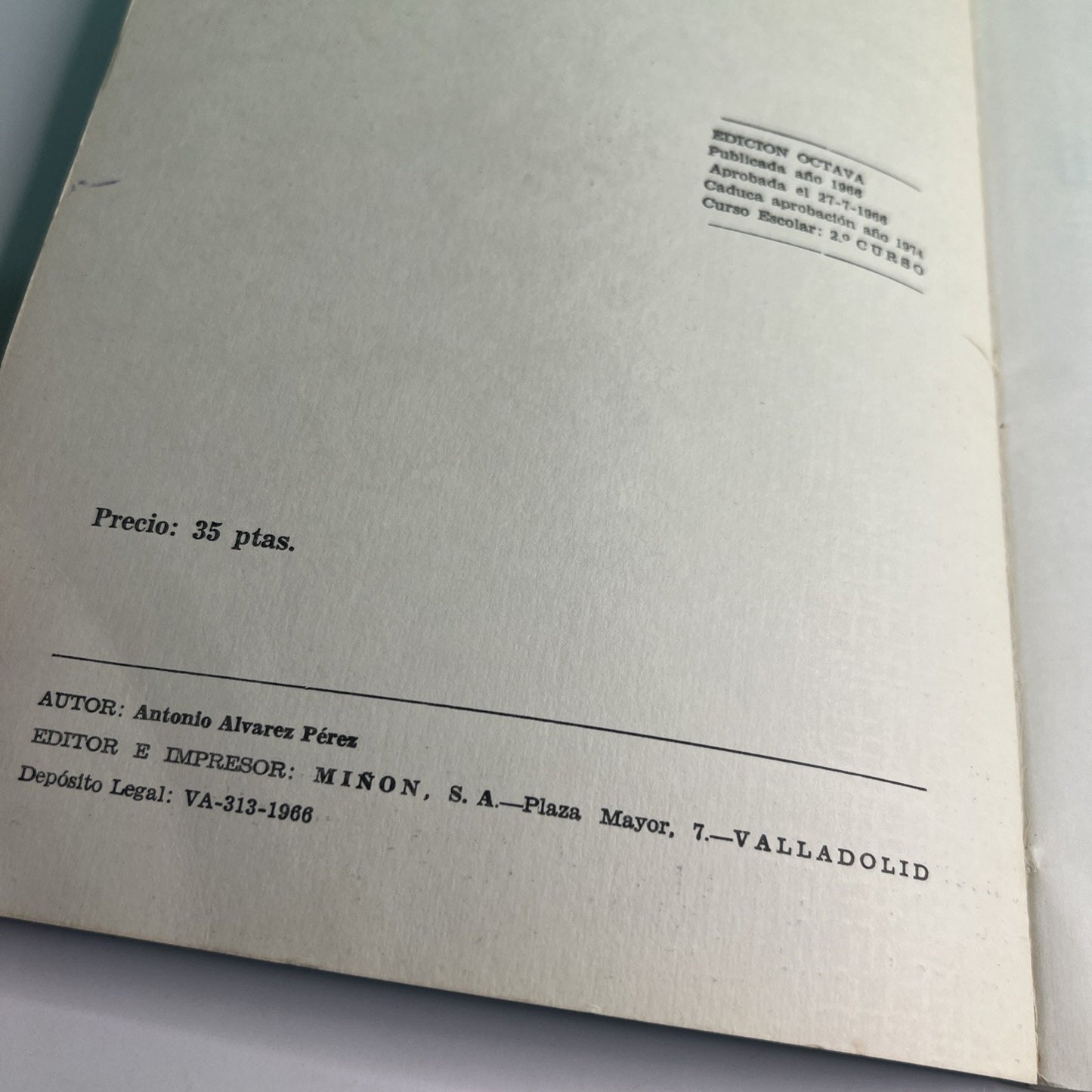 1974 Unidades Didacticas Segundo Curso Spanish Primer By Antonio Alvarez Perez