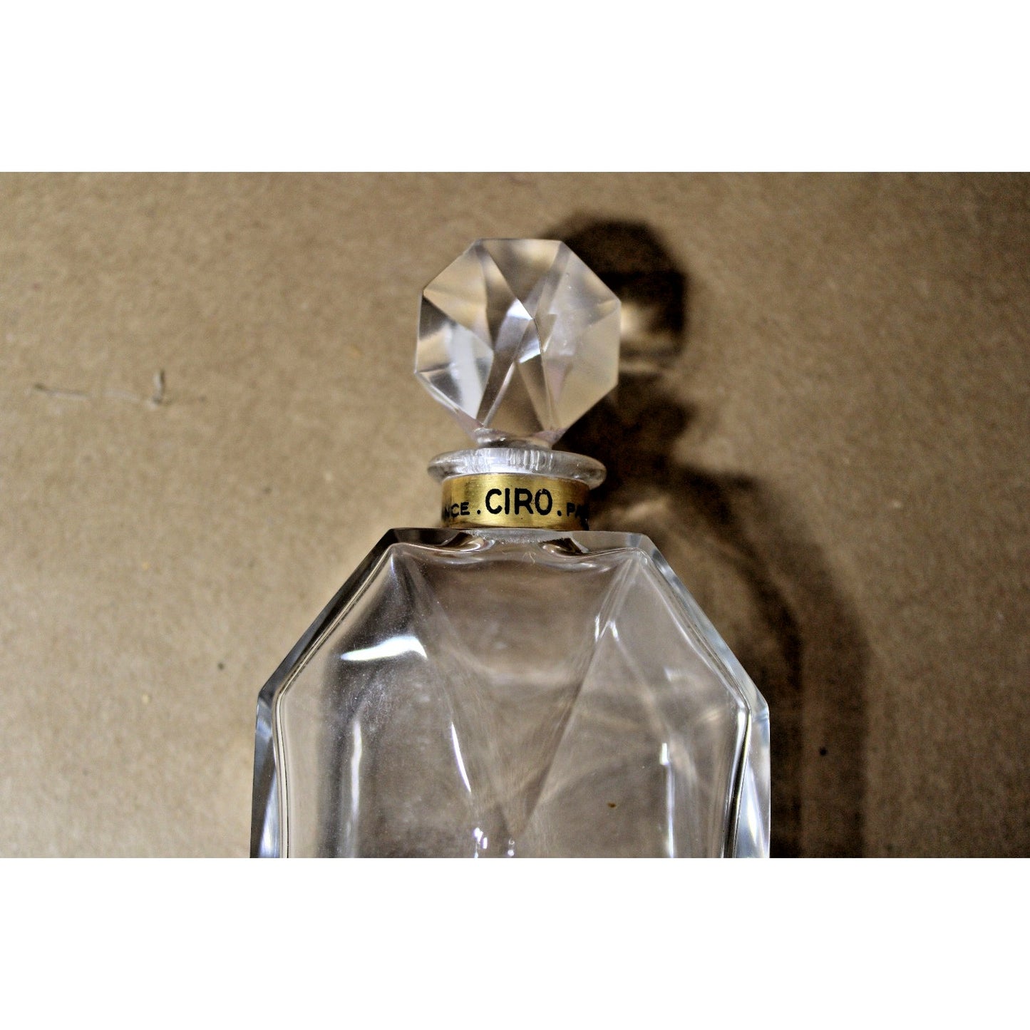 Antique Art Deco Baccarat Crystal Perfume Bottle Signed Ciro Paris Surrender, 24