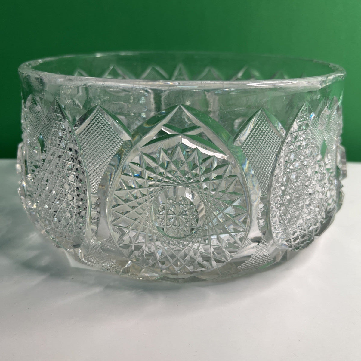 Elegant Vintage Cut Crystal Bowl 7.5” Diameter