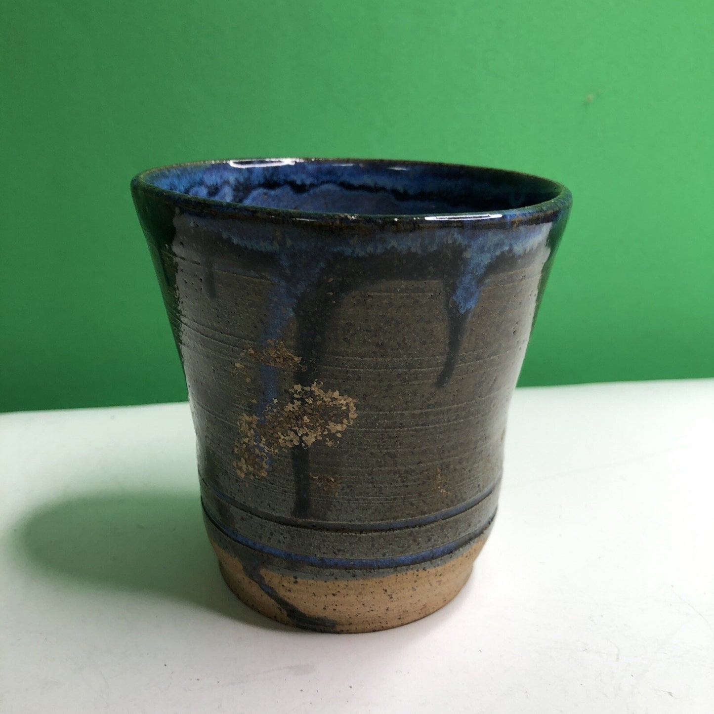 CHARLES GOLLOTT POTTERY Planter Pot Partially Glazed Speckled Mobile Alabama