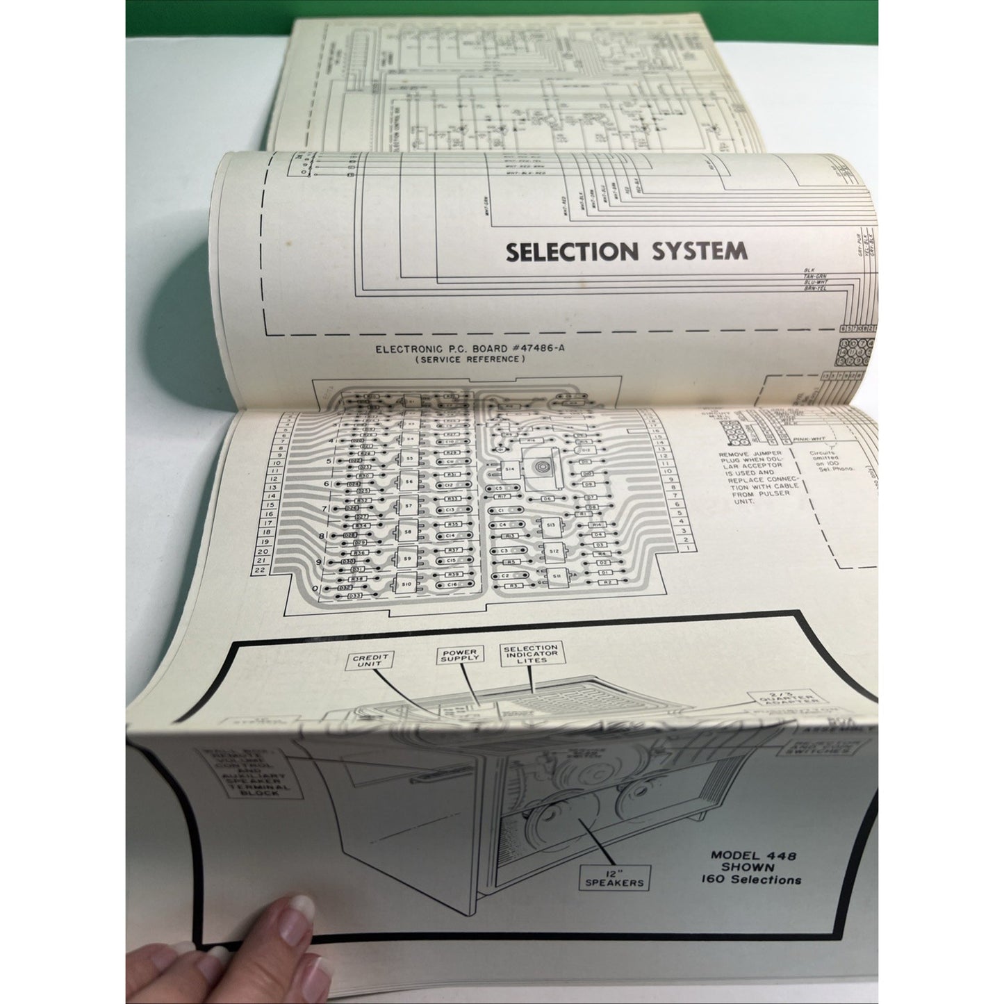 ORIGINAL ROCK-OLA MODEL 448 & 449 160/100 SELECTION PHONOGRAPH WIRING DIAGRAM