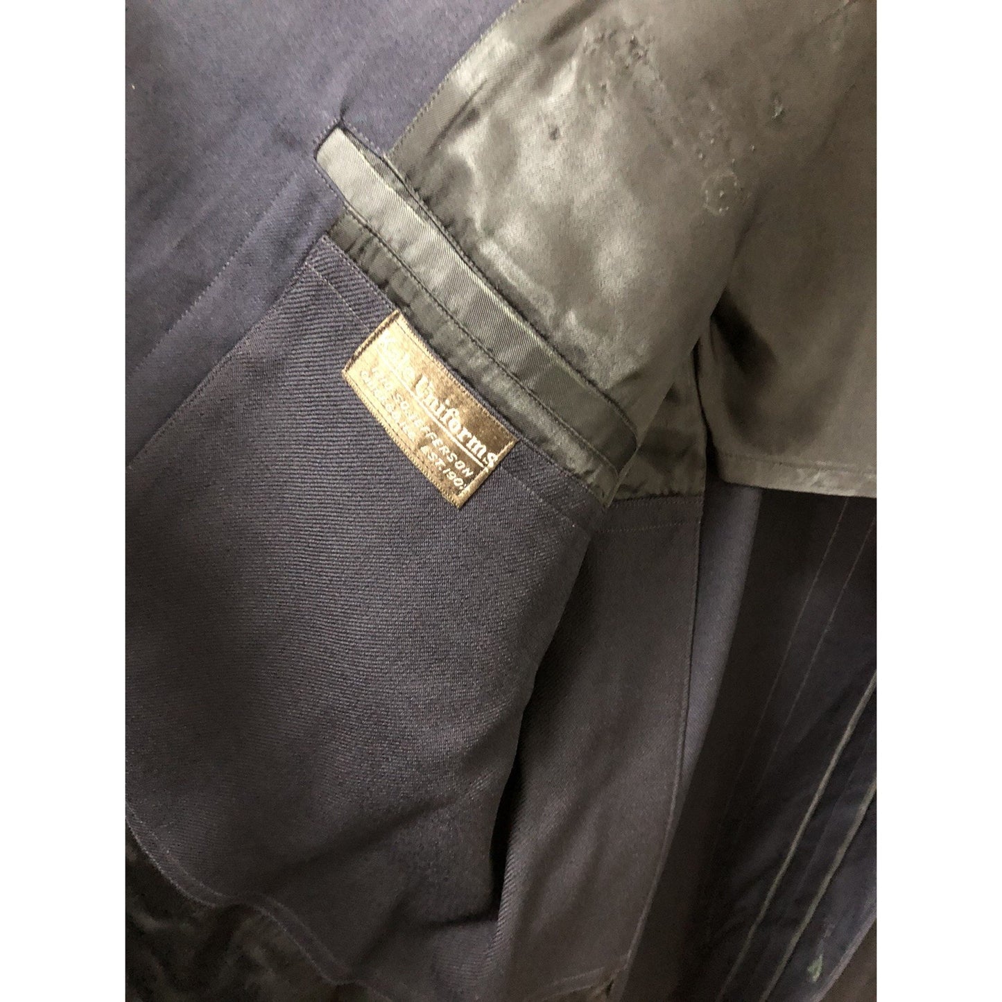 Vintage Chicago Police Coat Double Breasted Brawny Blues Kale Uniform Jacket