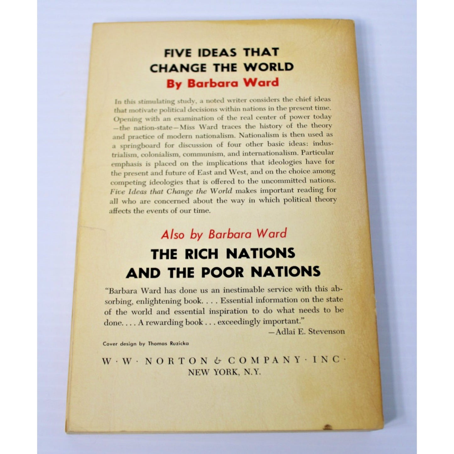 1959 "5 Ideas That Change The World"- Barbara Ward, Political & Economic Theory