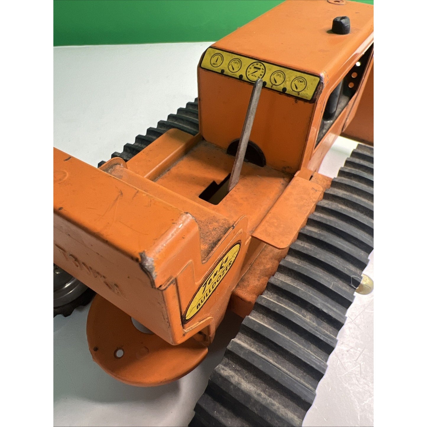 Vintage Orange 1960's Mighty Tonka Toys Bulldozer Pressed Steel Original No. 100