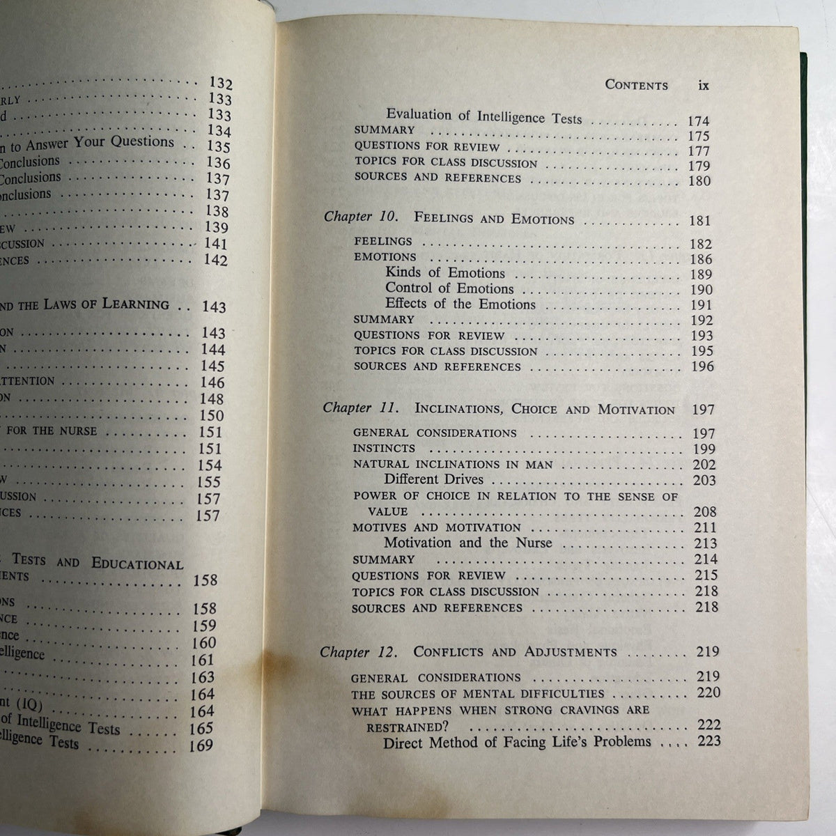 Psychology And The Nurse by Frank J. O’Hara 1954 HC 4th Edition Illustrated