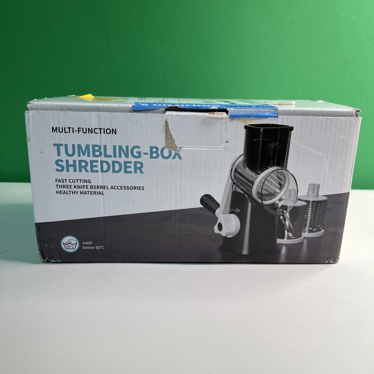 Tumbling Box Shredder Manual 3 Knife Barrel Acc. Fine & Coarse & Slicing Sharp