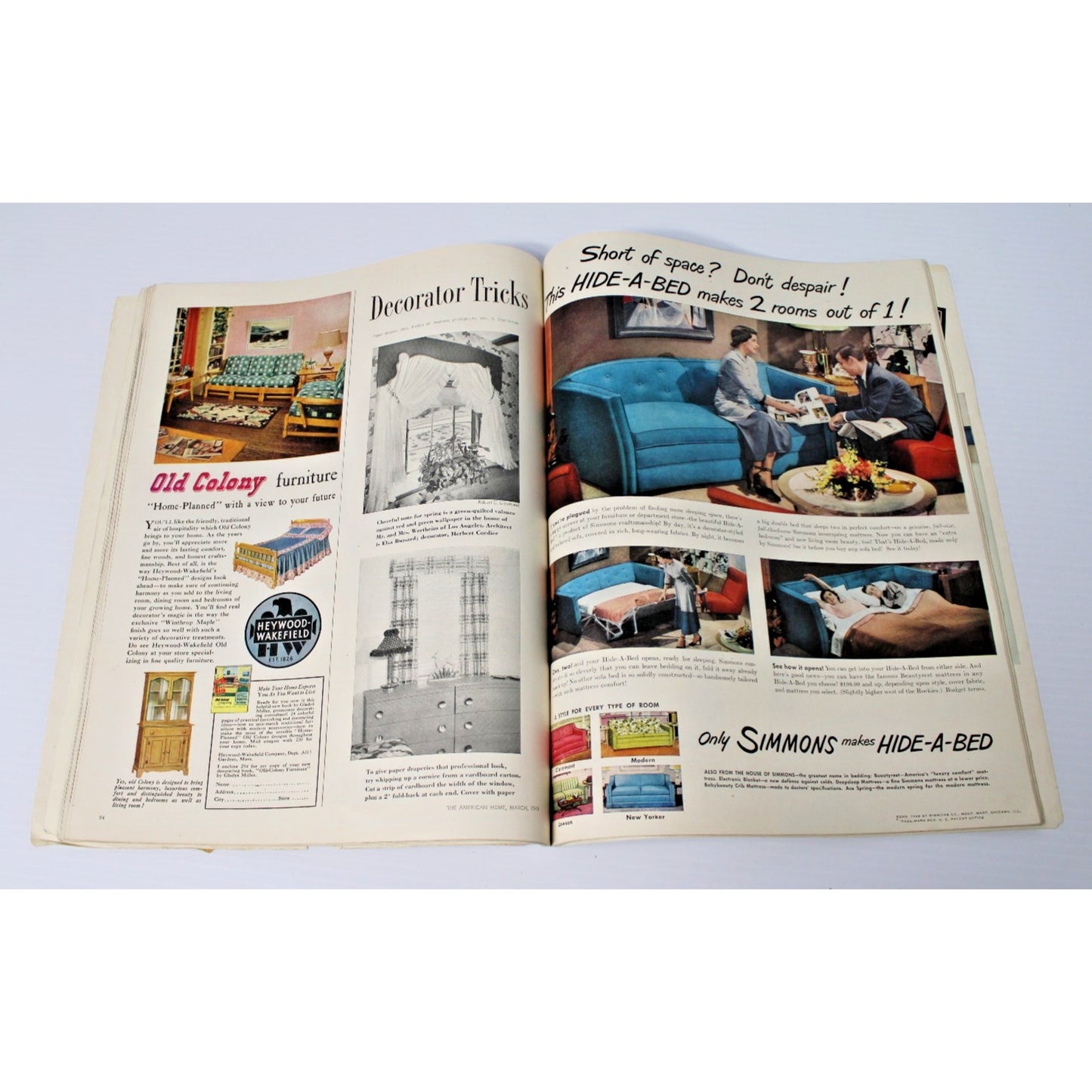 1949 March The American Home Magazine- House Garden Interiors MCM Decorating Ads