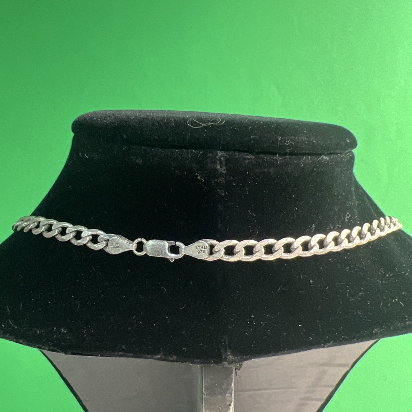 Vintage 20” Sterling Silver Curb Cuban Link Chain Necklace Lobster Claw Clasp
