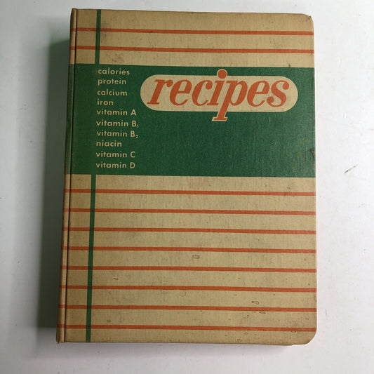 Vintage RECIPES BOOK Binder Three Hole Punched DIY Create Your Own Nutrition