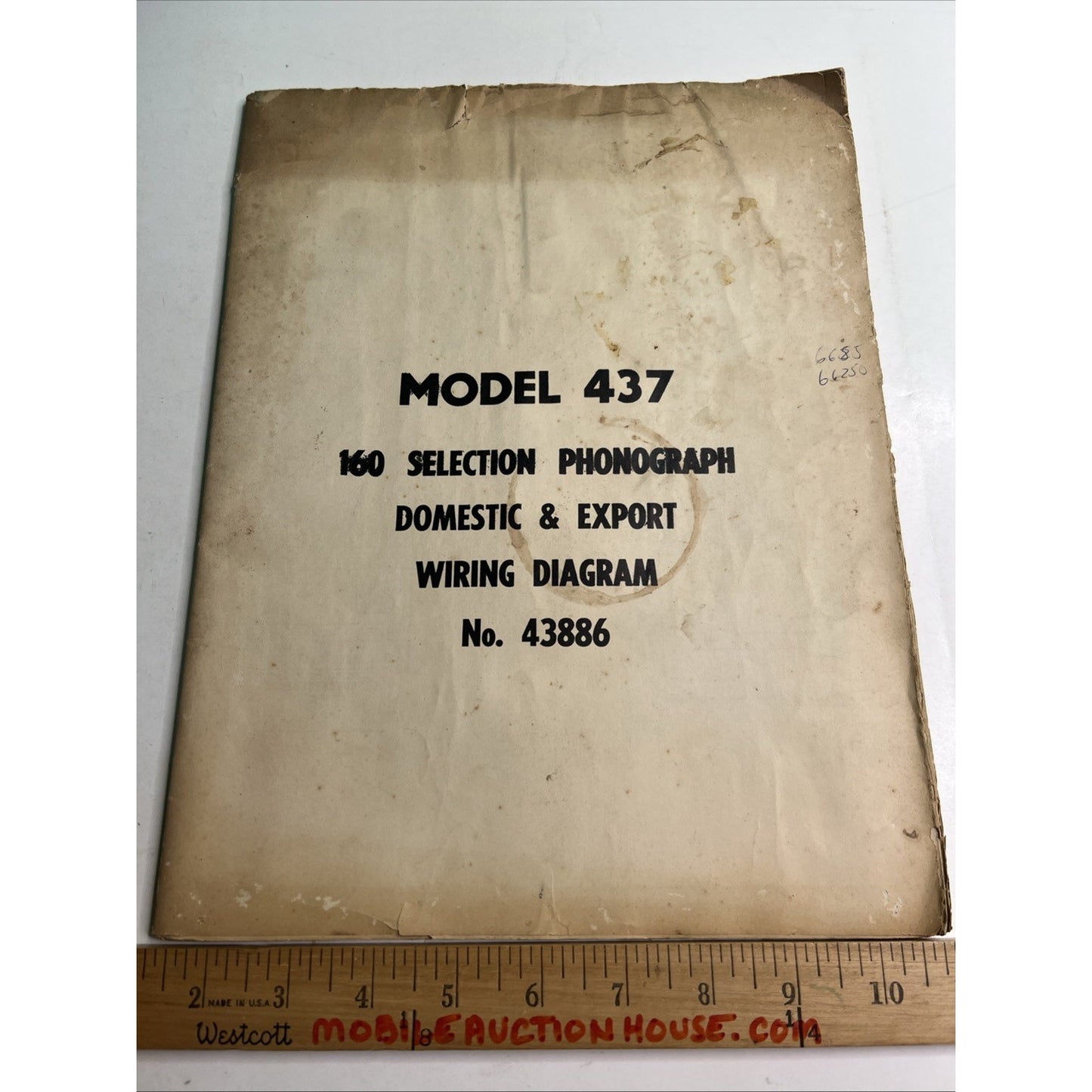 ORIGINAL ROCK-OLA MODEL 437 160 SELECTION PHONOGRAPH WIRING DIAGRAM No. 43886