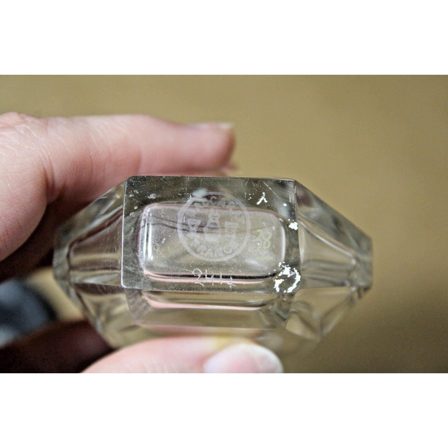 Antique Art Deco Baccarat Crystal Perfume Bottle Signed Ciro Paris Surrender, 24