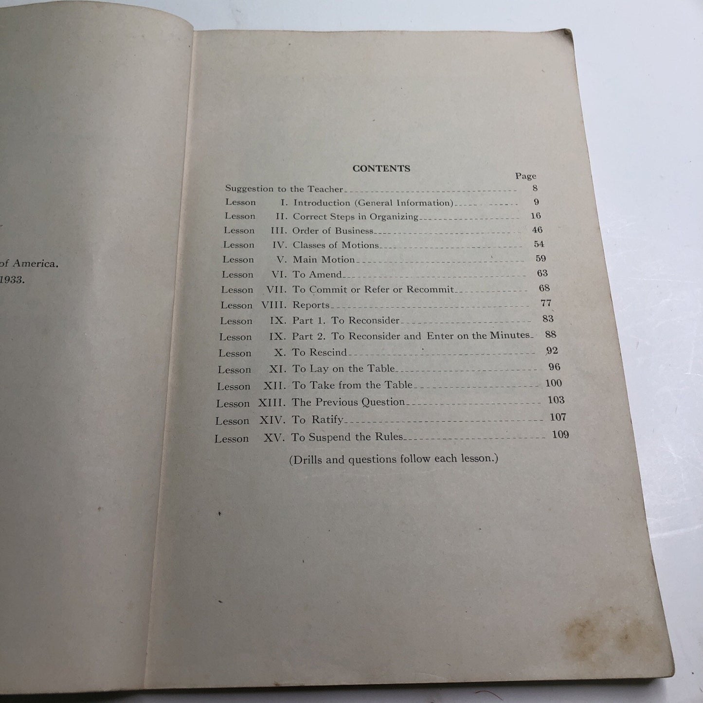 Shawhan’s Parliamentary Textbook Revised - Third Edition 1933 PB Law