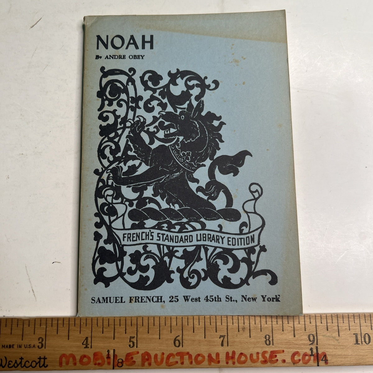 Noah By Andre Obey A Samuel French Standard Library Edition Play 1962 PB