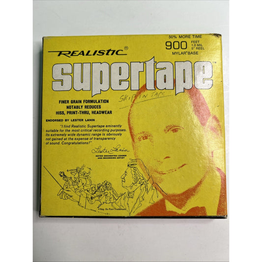 Vintage Realistic Supertape 900 Feet 5” Reel To Reel Tape