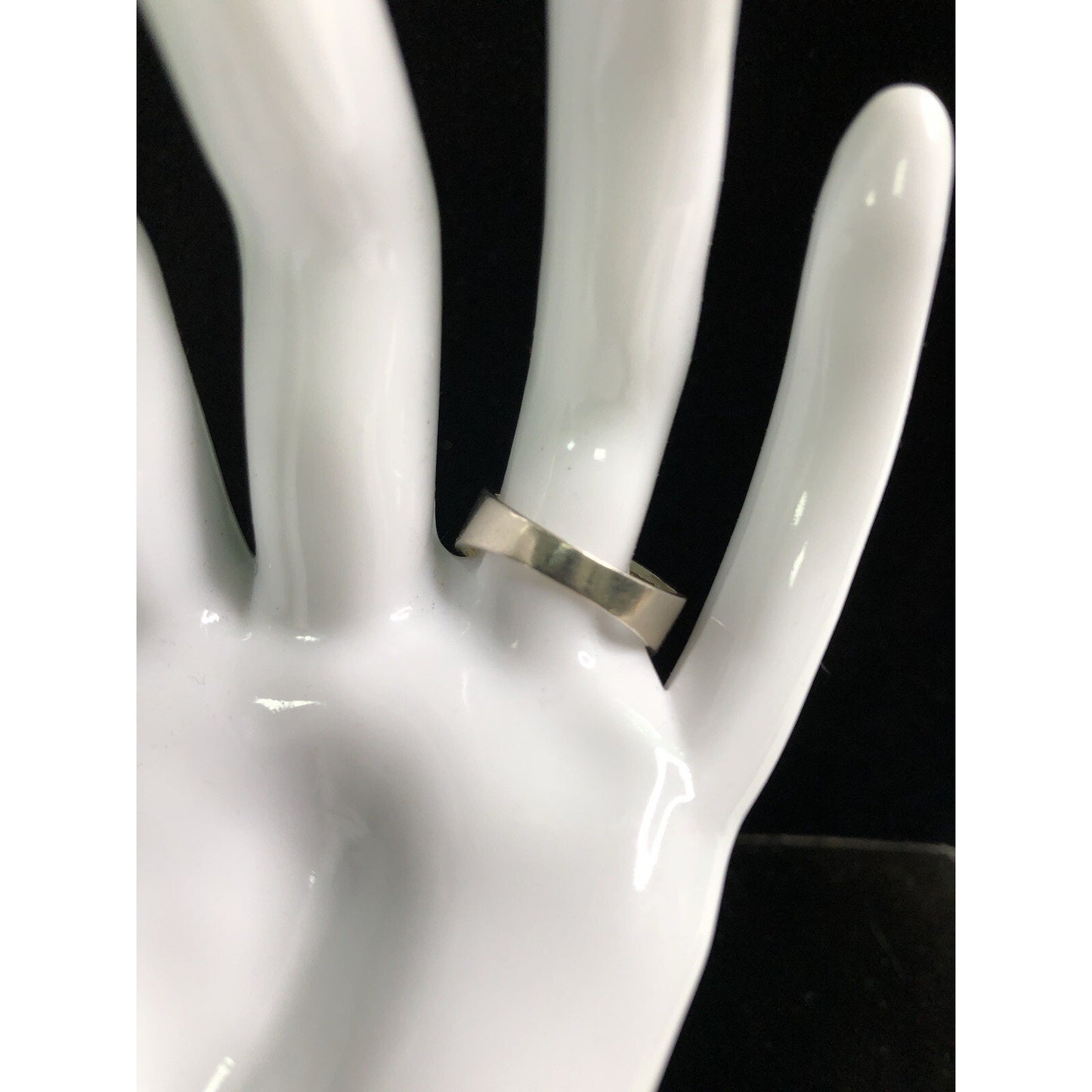 Ribbed Medium Width Band Stack Thumb RING SIZE 7 STERLING SILVER 925