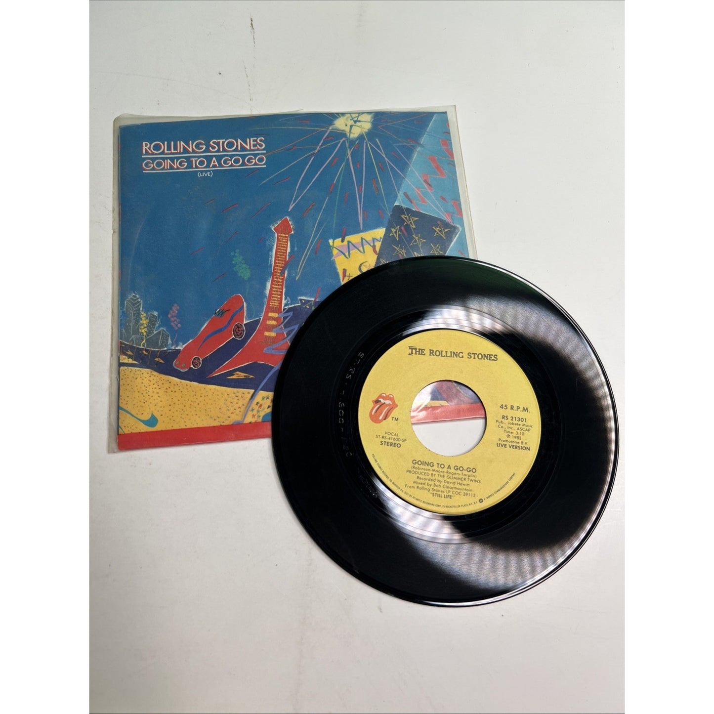 ROLLING STONES Going to a Go Go / Beast of Burden w/Picture Sleeve 45 RPM 1982