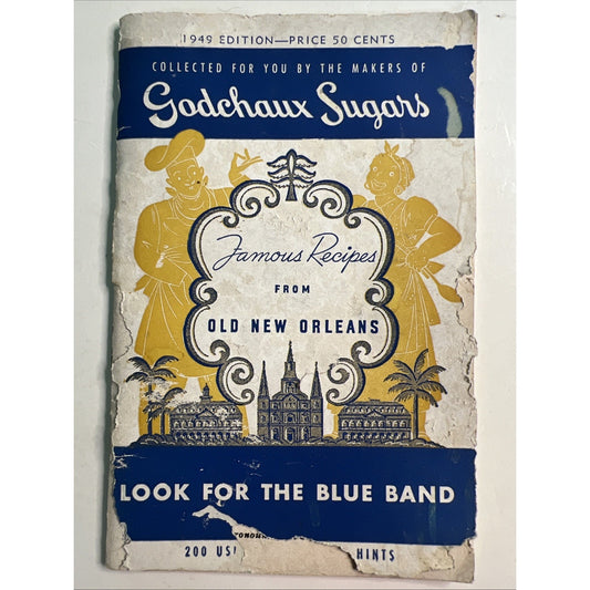 1949 Godchaux Sugars Old New Orleans Cookbook Creole Recipes VTG PB