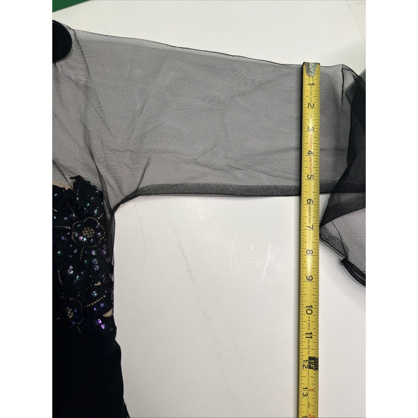 1940’s BENHAM ORIGINAL Mesh Sleeve Sequined Bodice Evening or Cocktail Dress