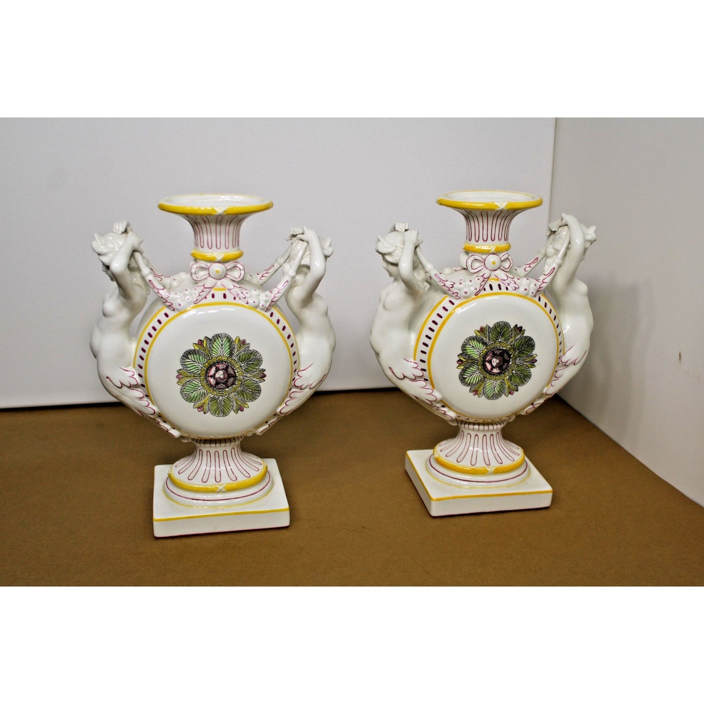 Pair of Porcelain Mermaid Vases by Jeanne Reed's Historic Charleston Foundation