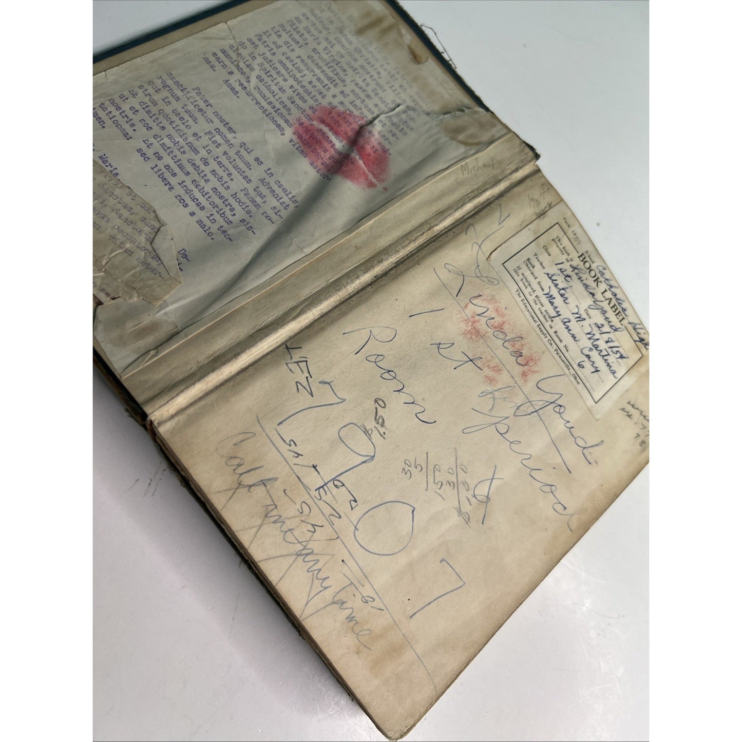 Robert J. Henle First Year Latin 1945 Hardcover Vintage Textbook Damaged
