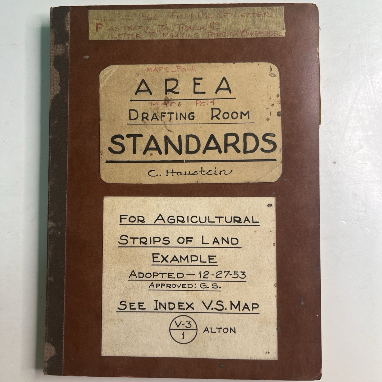 1953 Area Drafting Room Standards For Agricultural Land Railroad Maps Mobile AL