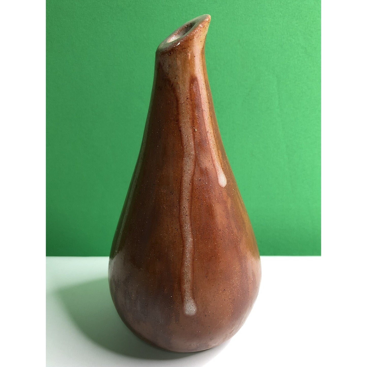 Vintage BEREA COLLEGE VASE Marked HF390 Kentucky Hand Made Drip Glaze