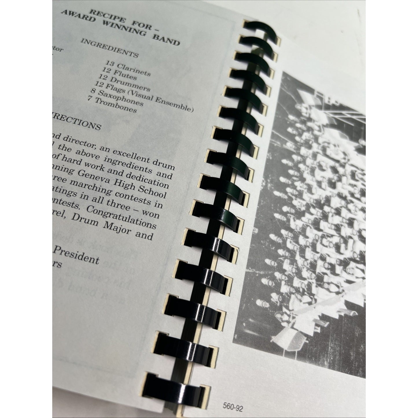 1979 Cookbook Geneva High School Band Boosters Cooking Sounds Good Comb Bound