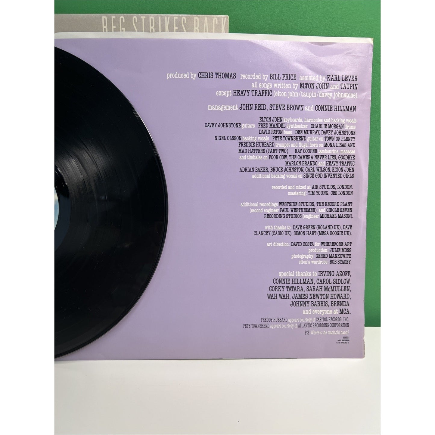 Elton John Reg Strikes Back 1988 Vinyl LP Record Gatefold MCA Records
