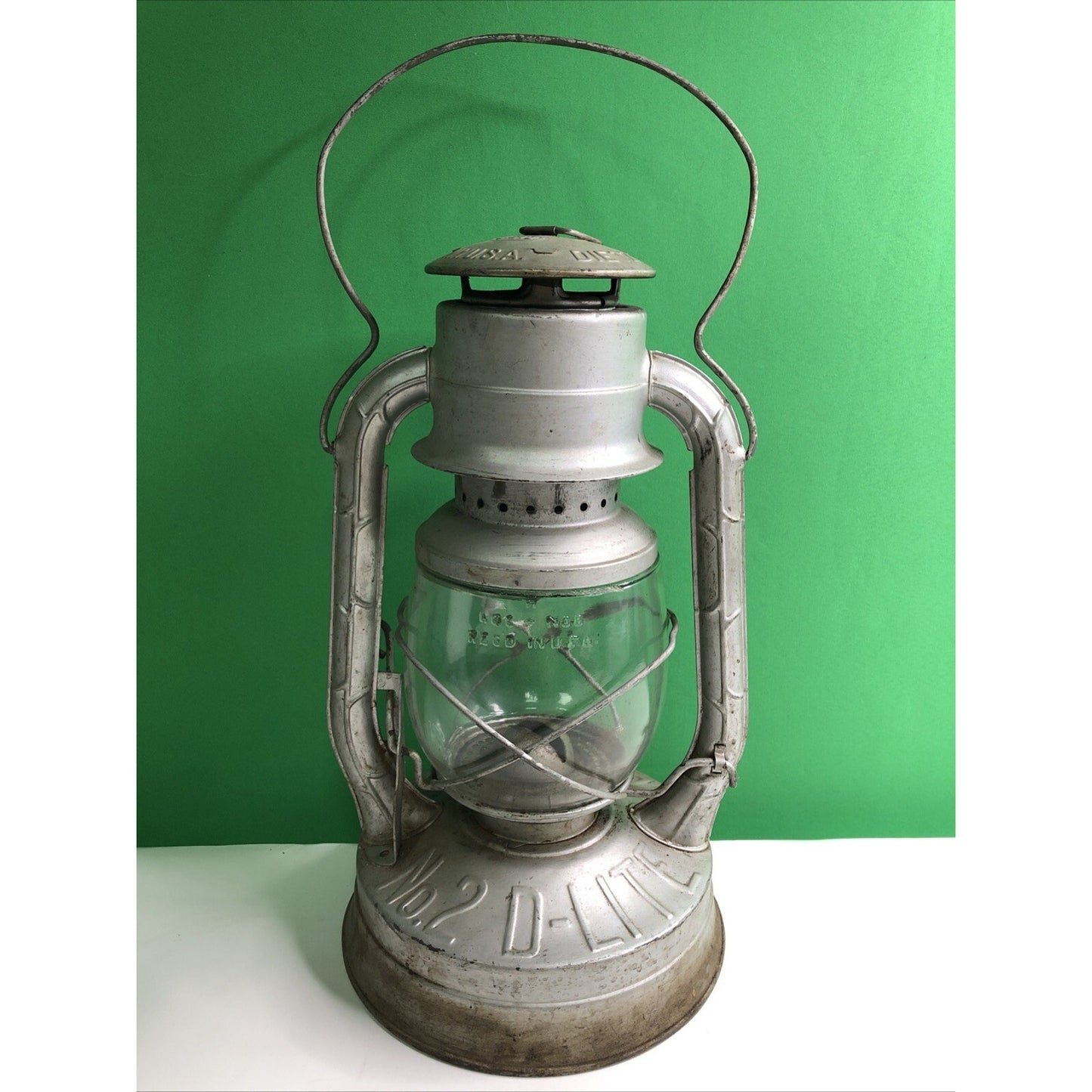 Antique Dietz D-Lite No. 2 Railroad Lantern Train Lamp Kerosene Oil Made In USA