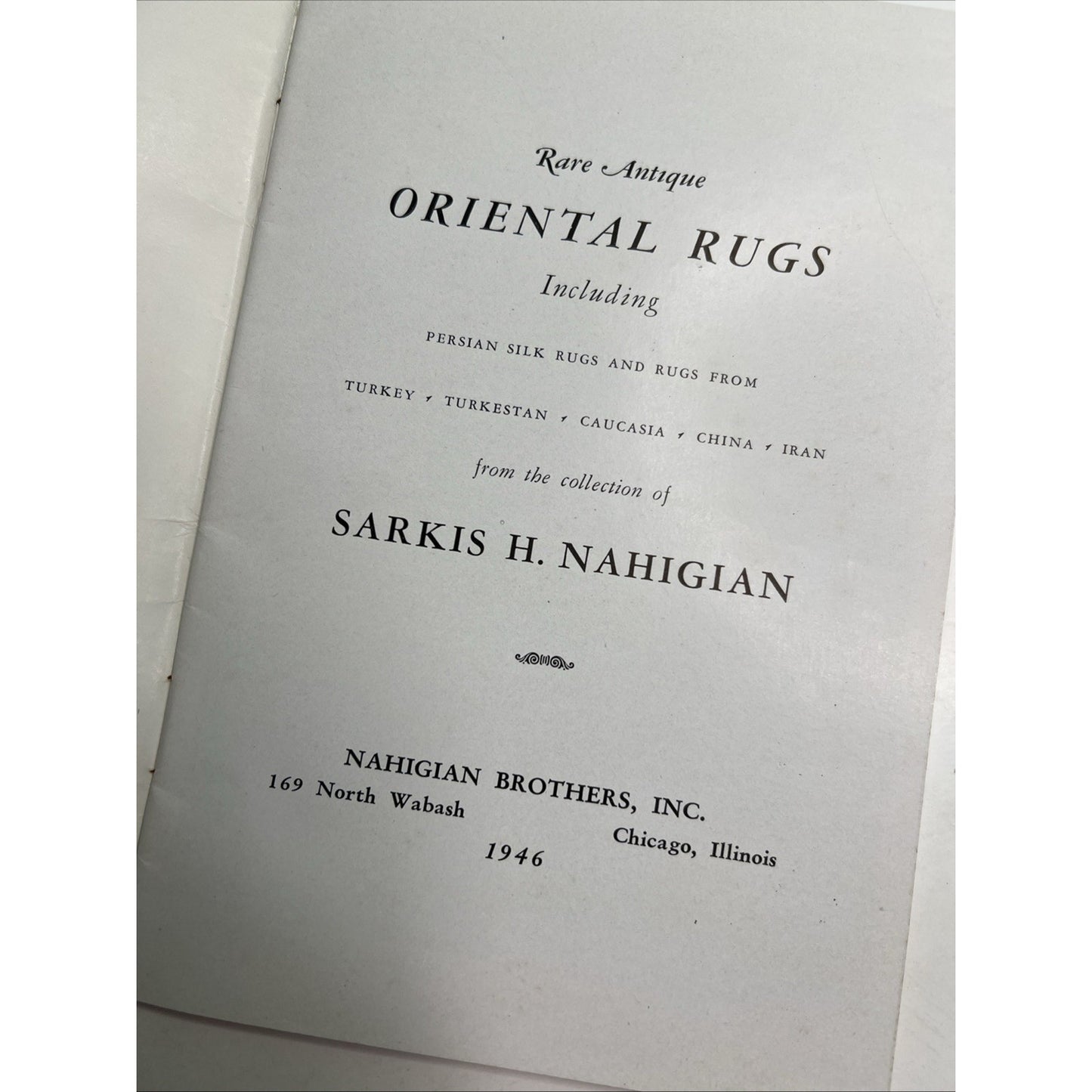1946 Booklet Rare Antique Oriental Rugs From The Collection Of Sarkis H Nahigian