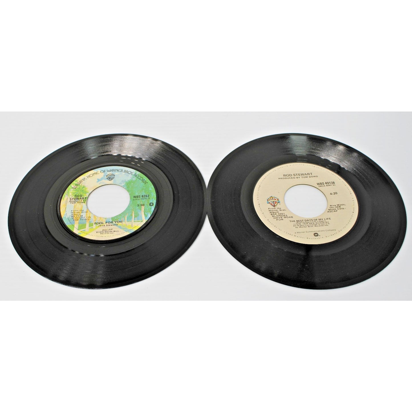 Rod Stewart- Two 7" 45 RPMs- Tonight's the Night, Best Days of My Life, More!