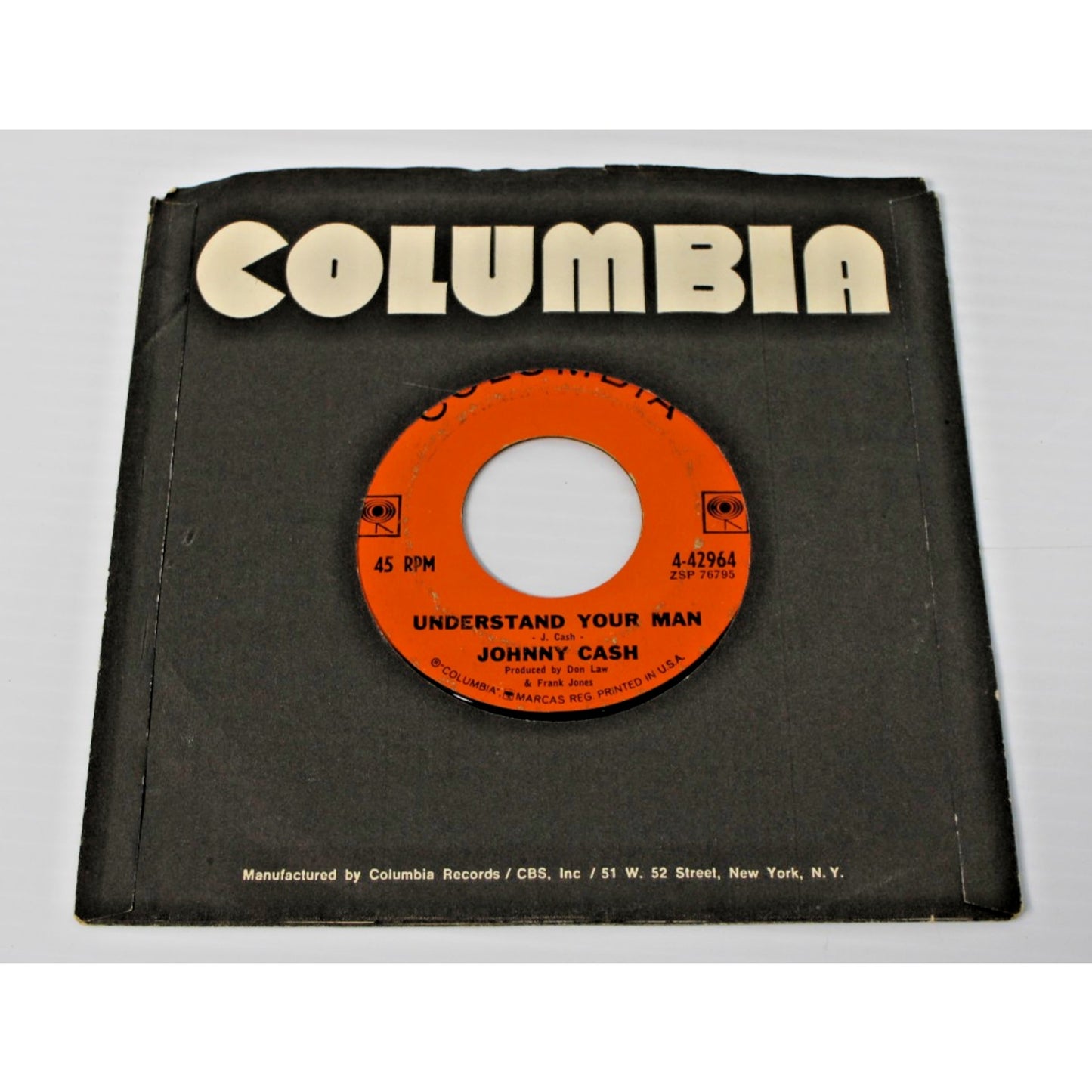 Johnny Cash- Understand Your Man/ Dark As A Dungeon, 7" Vinyl 45 RMP Record 1964