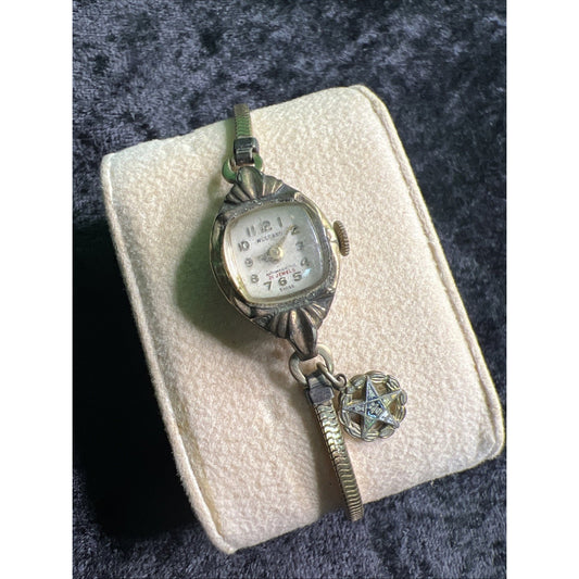 VINTAGE WELSBRO 21 JEWELS SWISS MECHANICAL WOMEN'S WATCH 10K RGF TOP SS BACK