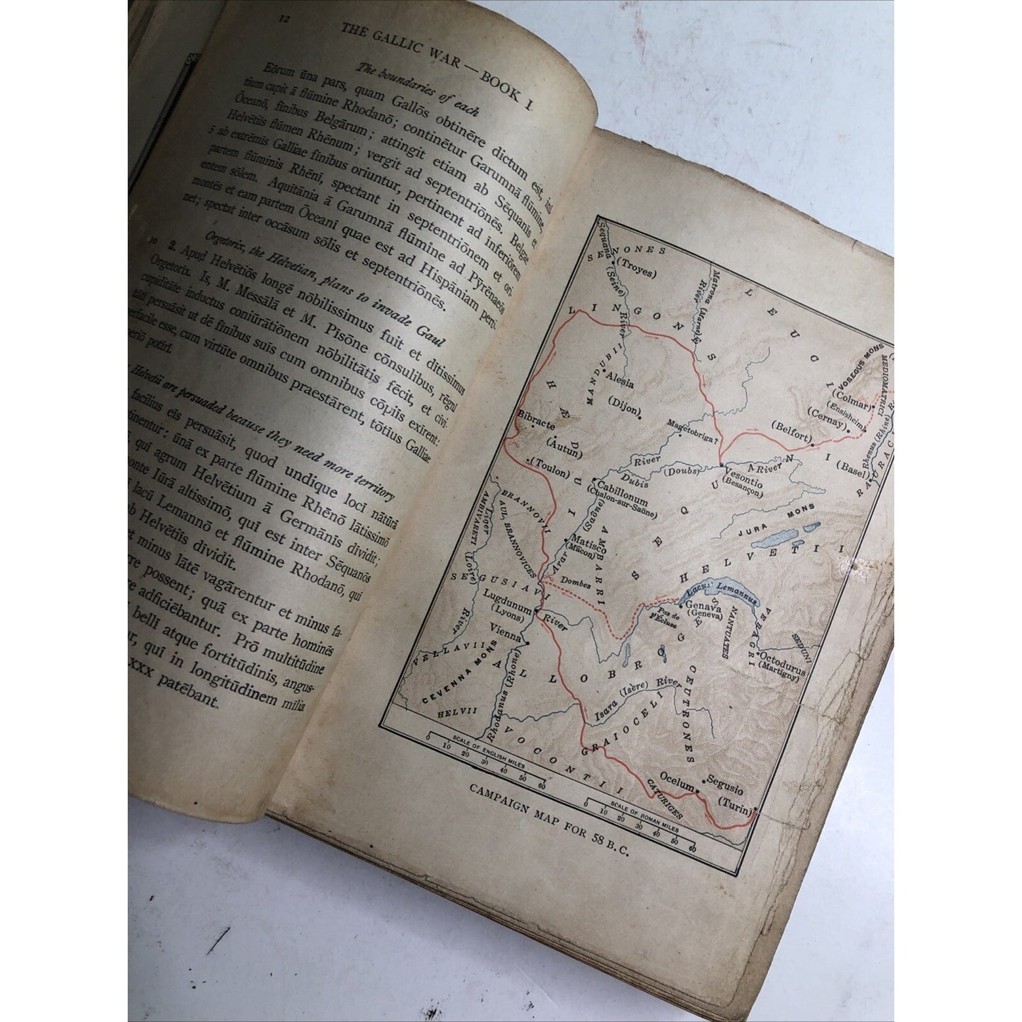 Caesar In Gaul D'Ooge And Eastman 1918 Hardcover Illustrated