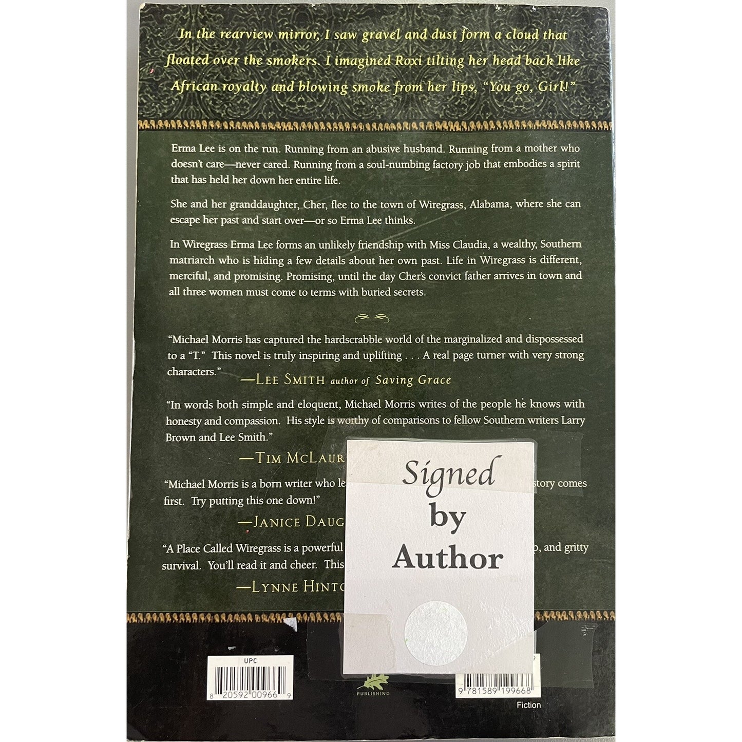 A Place Called Wiregrass by Michael Morris PB Signed By Author 2002